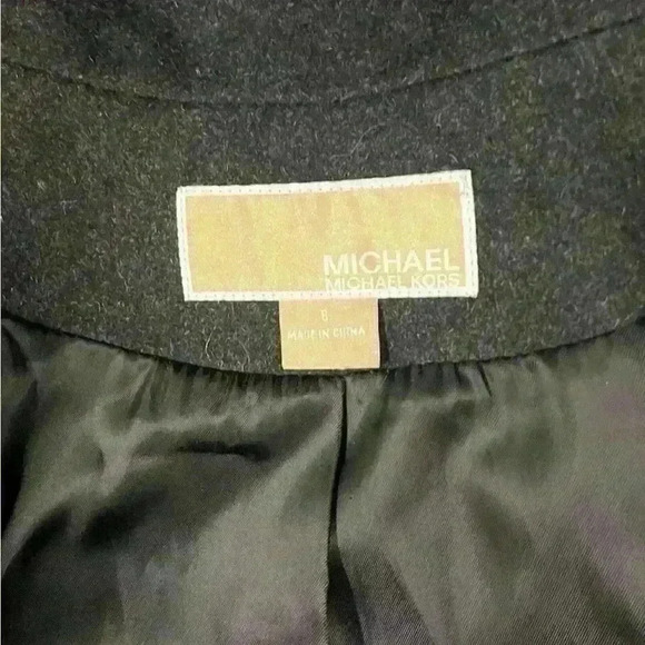 Michael Kors Jacket Womens Sz 6 Gray Full Zip Wool Jacket Coat Wool Long Sleeve - Picture 5 of 8